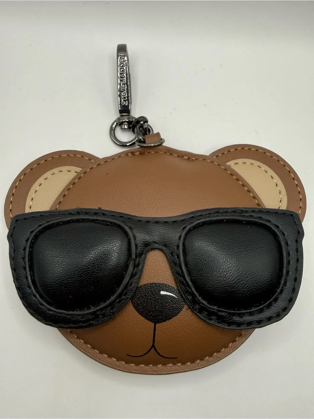 Steve Madden Tan Bear Keychain with Black Sunglasses for Handbags - Keys & more